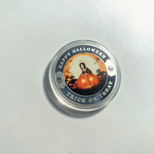 Lucky Coin - Trick or Treat  Craft Gift Coin in Protective Plastic Capsule