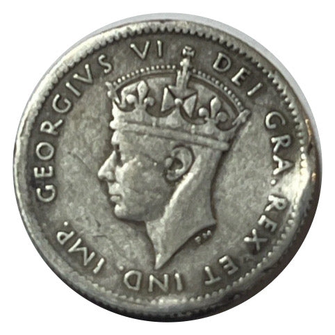 1940 C Newfoundland 5 Cent  Silver Coin VF