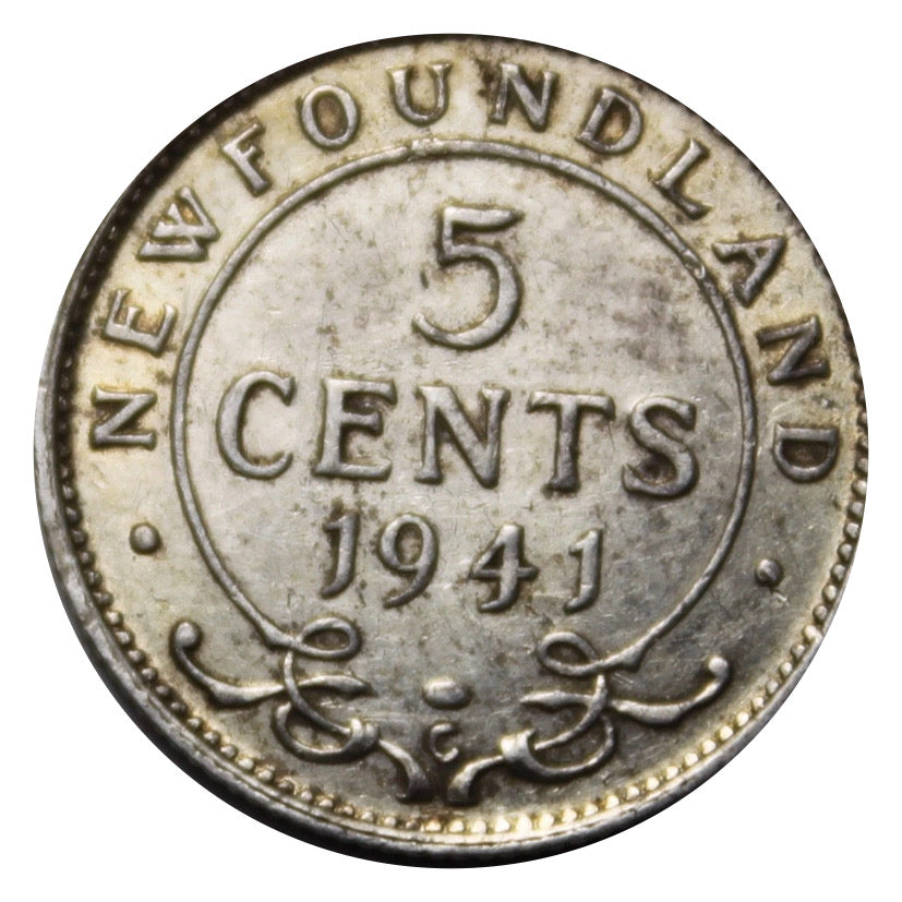 1941 C Newfoundland 5 cent Silver coin