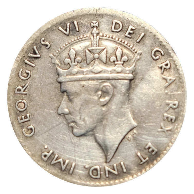 1943 C Newfoundland 5 Cent  Silver Coin VF