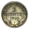 1944 C Newfoundland 5 Cent  Silver Coin VF