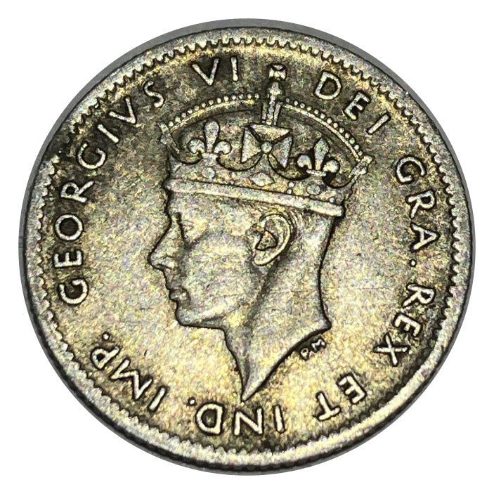 1944 C Newfoundland 5 Cent  Silver Coin VF