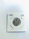 1936 Canadian 10 cent Dime King Edward VII Silver Coin VF