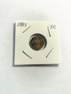 1881-H Canadian 5 Five Cents Silver coin VG