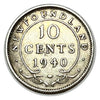 1940 Newfoundland Silver 10 Cents Coin VF