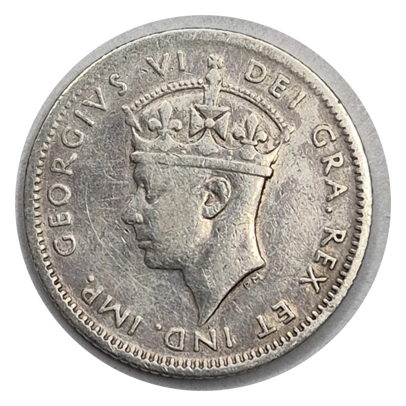 1941 C Newfoundland Silver 10 Cents Coin VF
