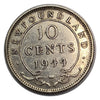 1944 C Newfoundland Silver 10 Cents Coin VF