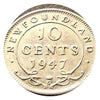 1947 C Newfoundland Silver 10 Cents Coin VF