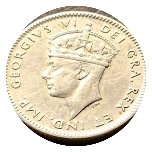 1947 C Newfoundland Silver 10 Cents Coin VF