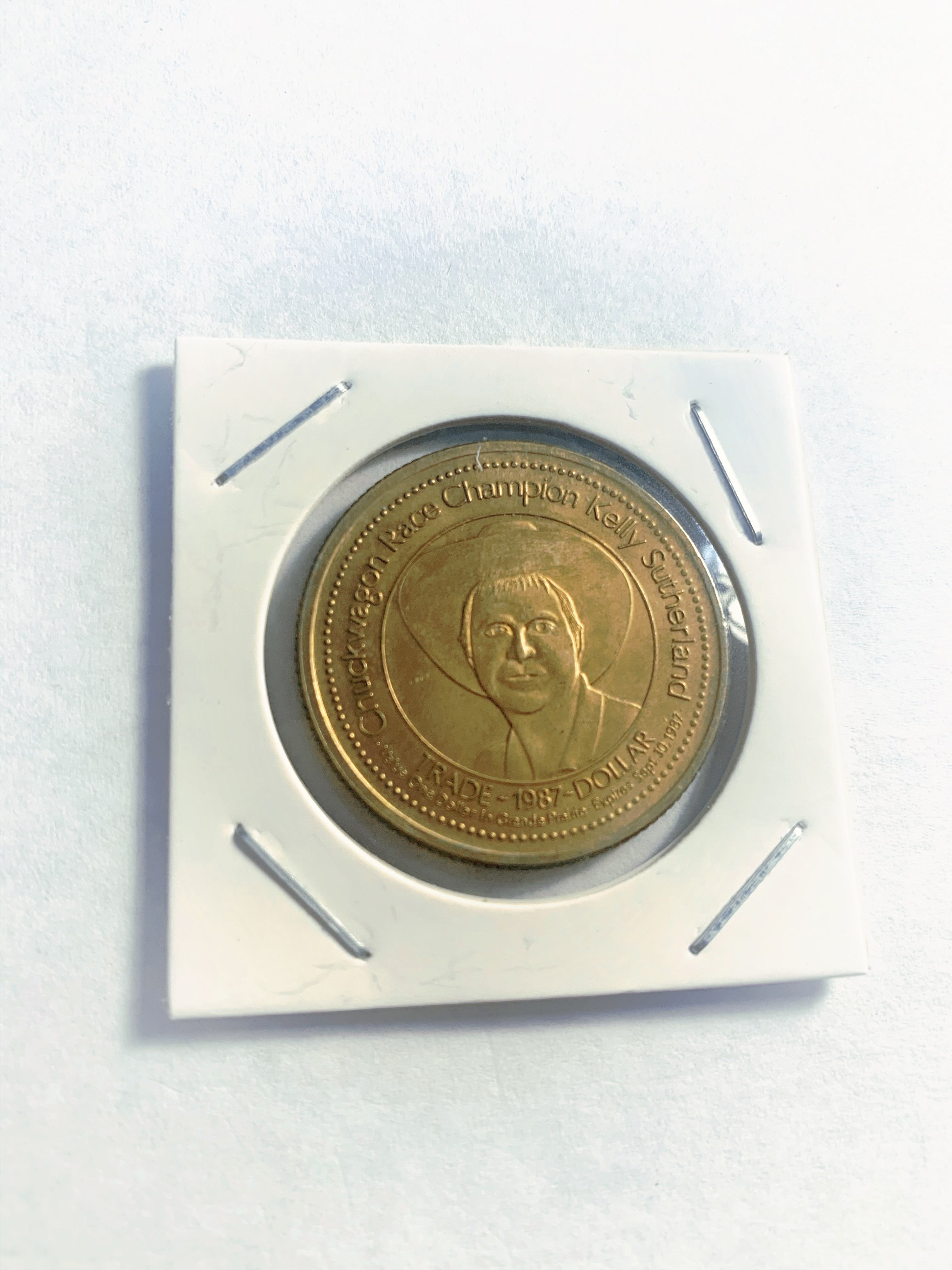 1976 Edmonton Alberta 1 Trade Dollar - Constable de la ruée vers l'or - Marque de menthe de canne