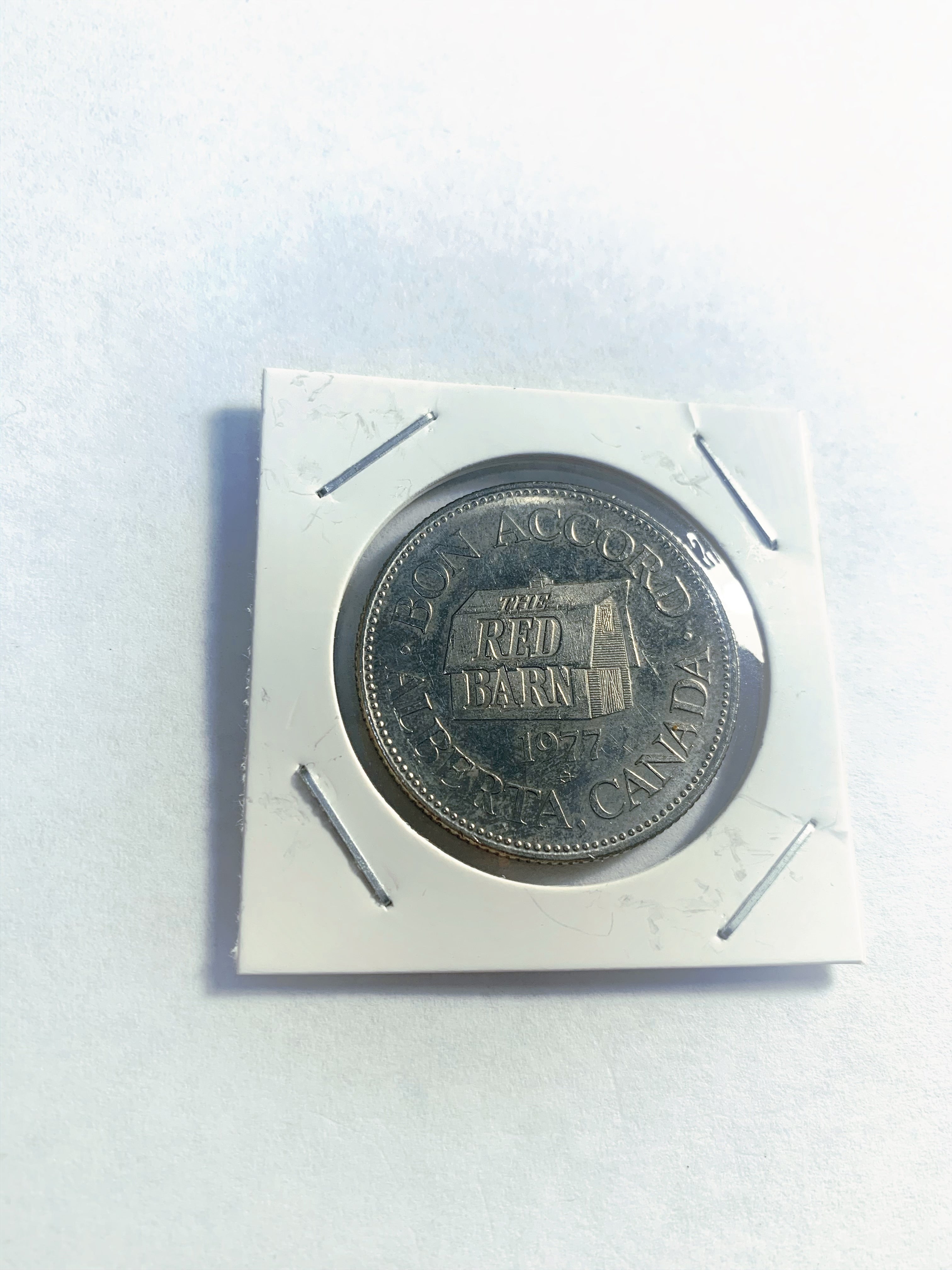 1977 Alberta Canada The Red Barn - Bon Accord One Dollar Token