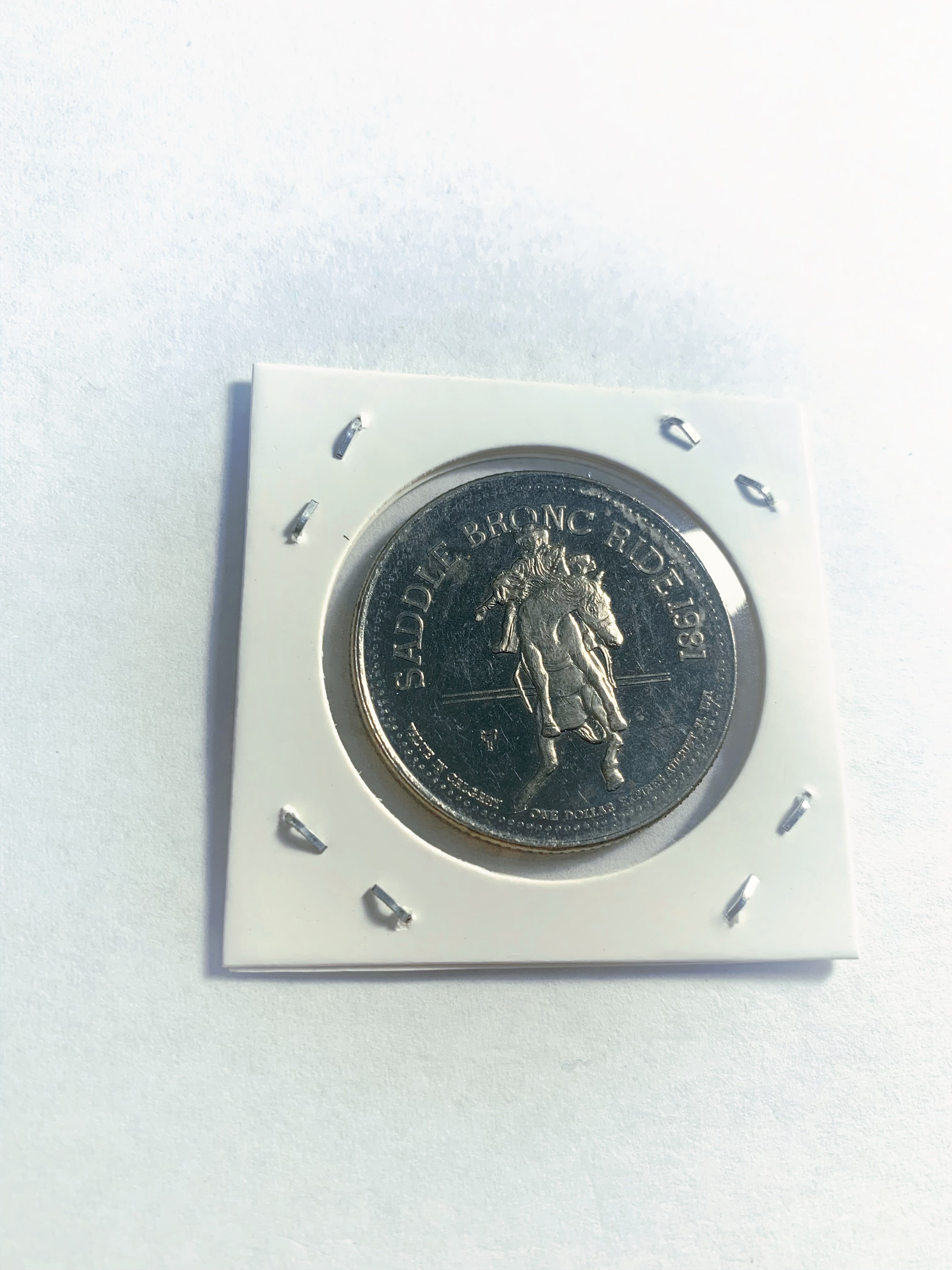 1976 Edmonton Alberta 1 Trade Dollar - Constable de la ruée vers l'or - Marque de menthe de canne
