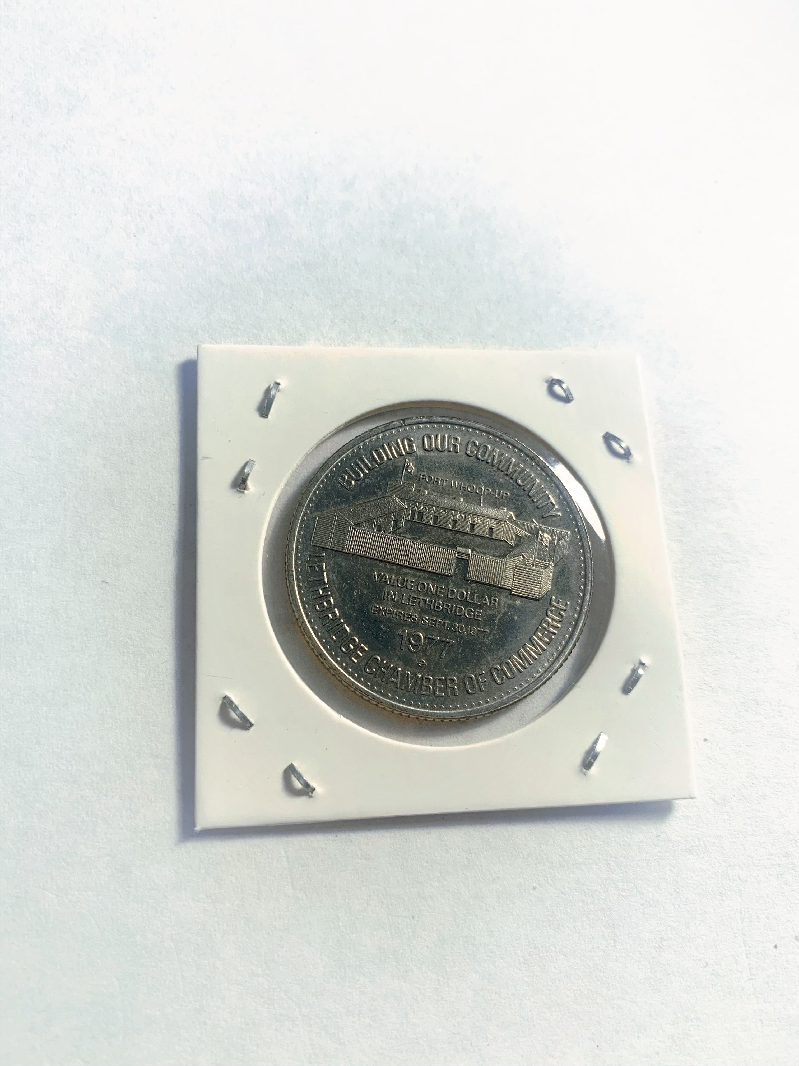 1976 Edmonton Alberta 1 Trade Dollar - Constable de la ruée vers l'or - Marque de menthe de canne