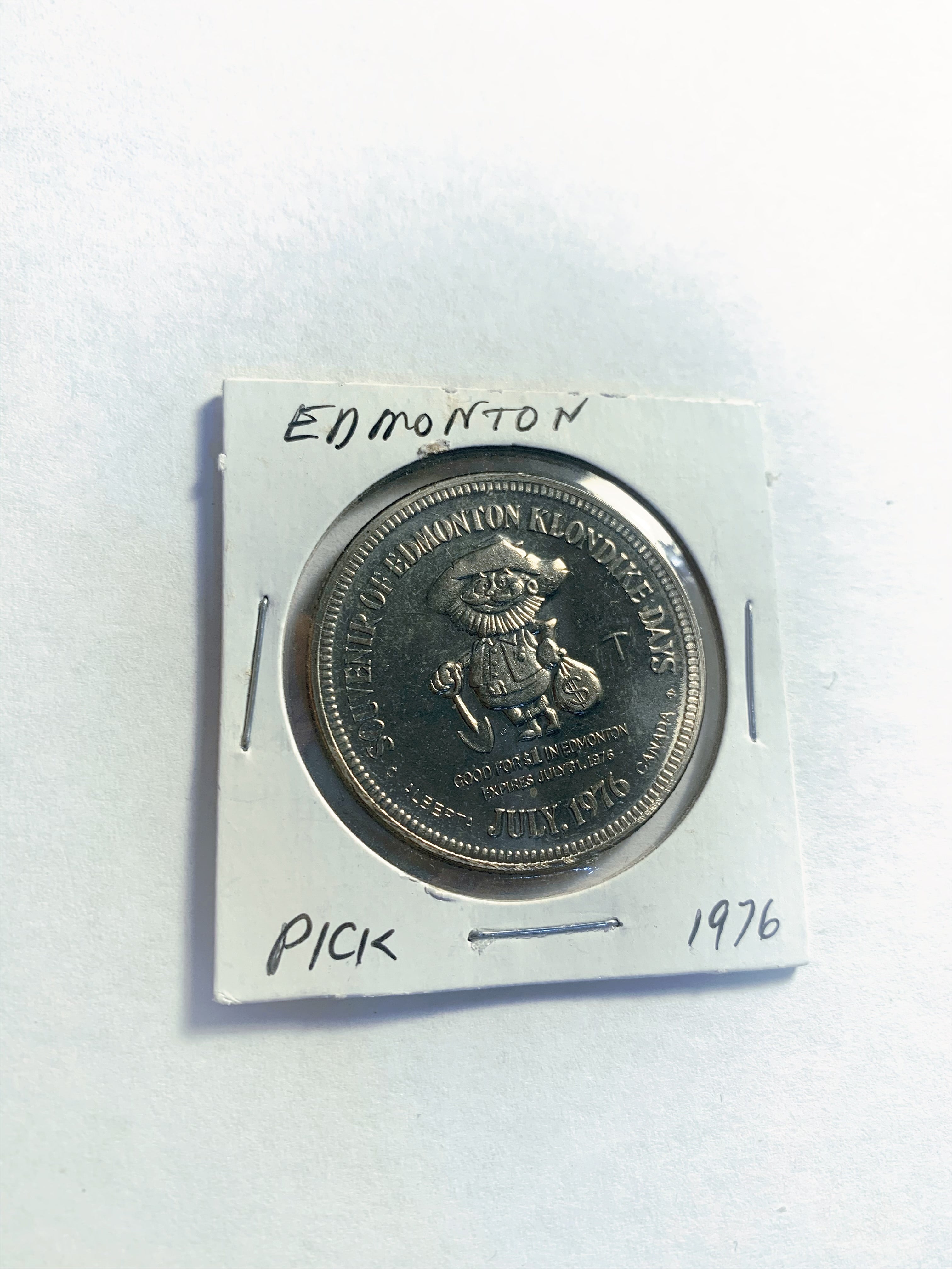 1976 Edmonton Alberta 1 Trade Dollar - Gold Rush Constable - Pick Mint Mark