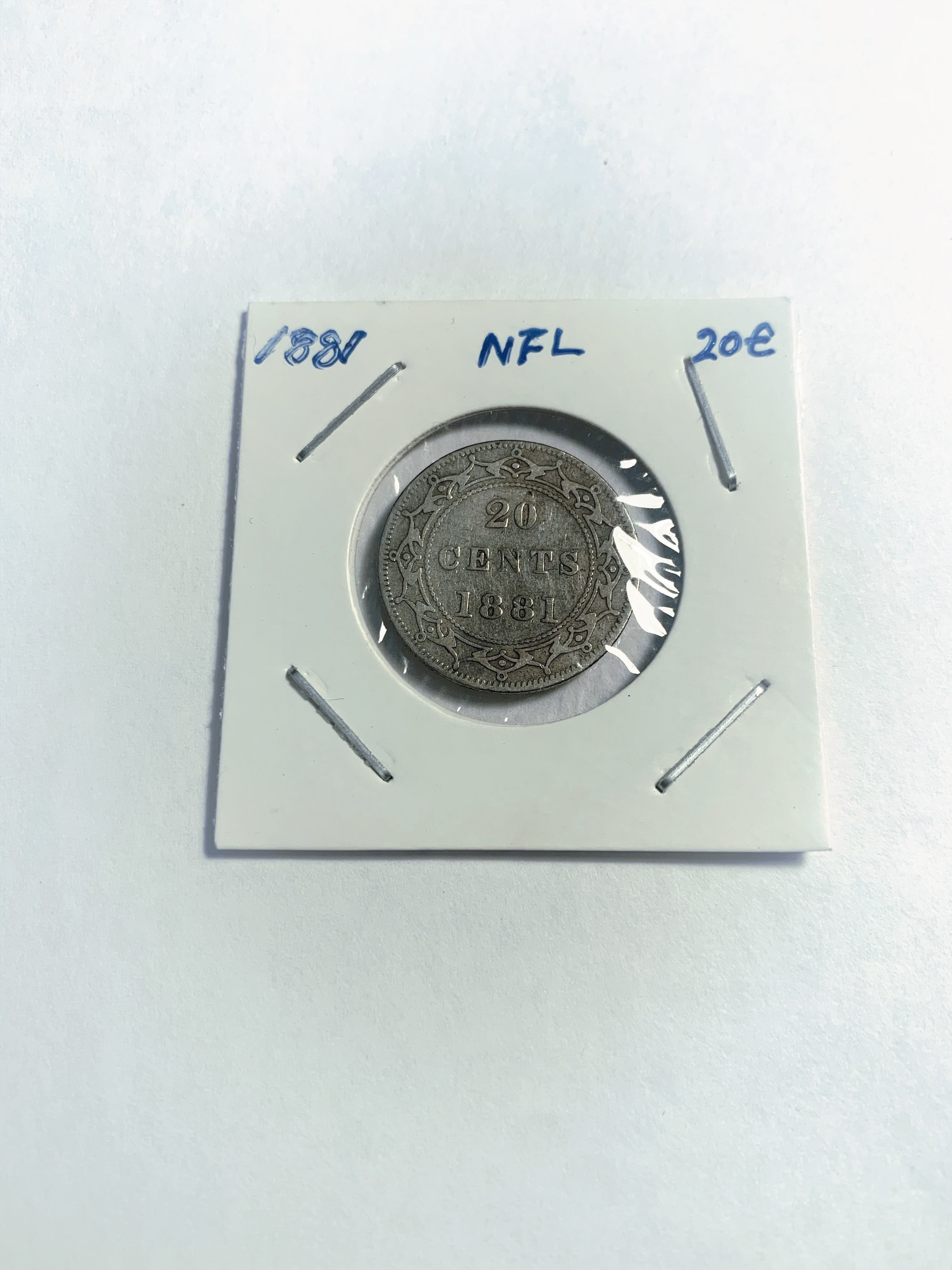 1881 Newfoundland Silver 20 Cents Rare coin VG