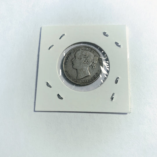 1881 Newfoundland Silver 20 Cents Rare coin VG