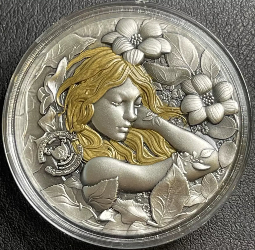 2025 2 Oz .999 Silver Fairy in Magicland: Flower Fairy Antiqued Glow in the Dark