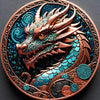 2024 Lunar Dragon Colorized 33g Copper Round in Card