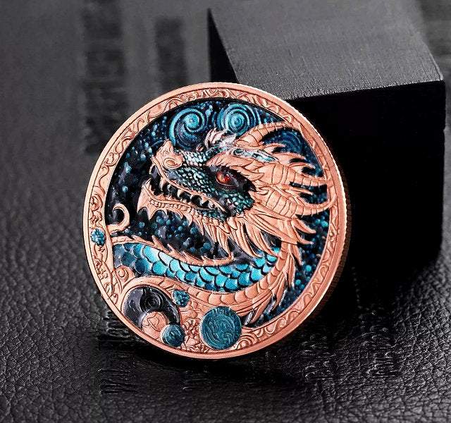2024 Lunar Dragon Colorized 33g Copper Round in Card
