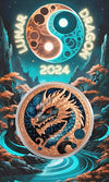 2024 Lunar Dragon Colorized 33g Copper Round in Card
