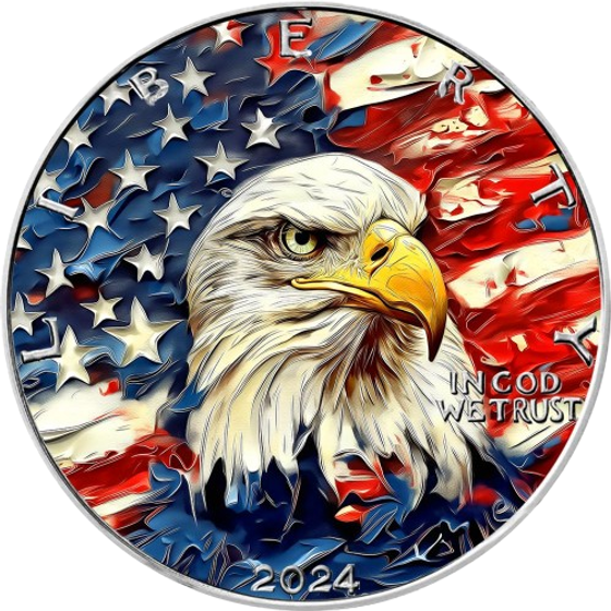 2024 USA BALD EAGLE AmericArt 1 Oz Silver Coin 1$