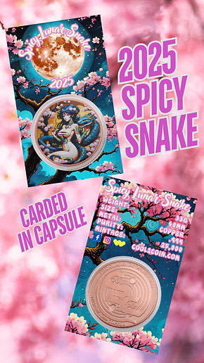 2025 Year of the Spicy Lunar Snake 33g Colorized Copper Round