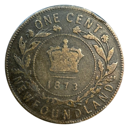1873 Newfoundland Large Cent Penny Coin VG