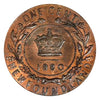 1880 Newfoundland  Round 0 One Cent Penny Coin Elevated Date VG
