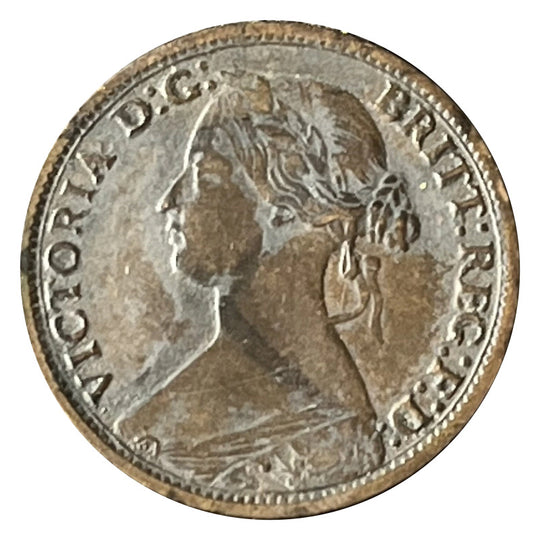 1864 Nova Scotia Half  Cent Penny coin VG