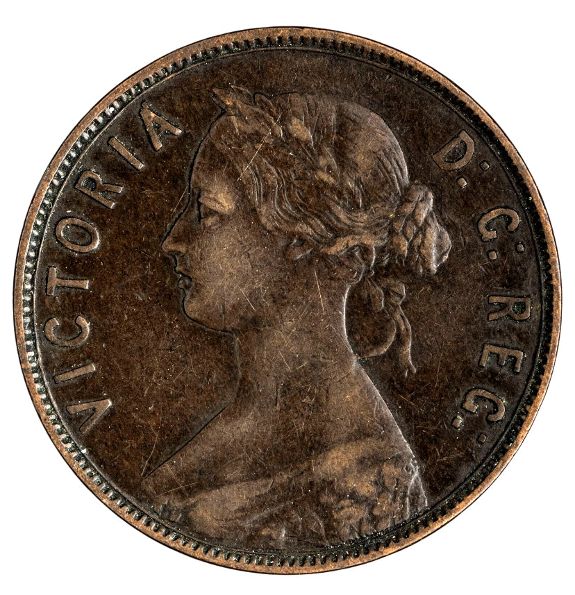 1865 Newfoundland one Cent Penny Coin VG