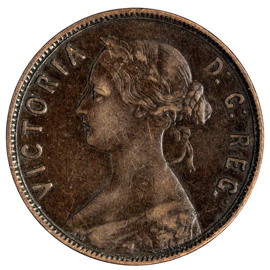 1865 Newfoundland one Cent Penny Coin VG