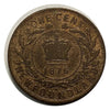 1876  Newfoundland one Cent Penny Coin VG