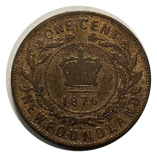 1876  Newfoundland one Cent Penny Coin VG