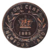 1885  Newfoundland one Cent Penny Coin VG