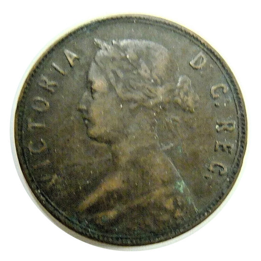 1888  Newfoundland one Cent Penny Coin VG