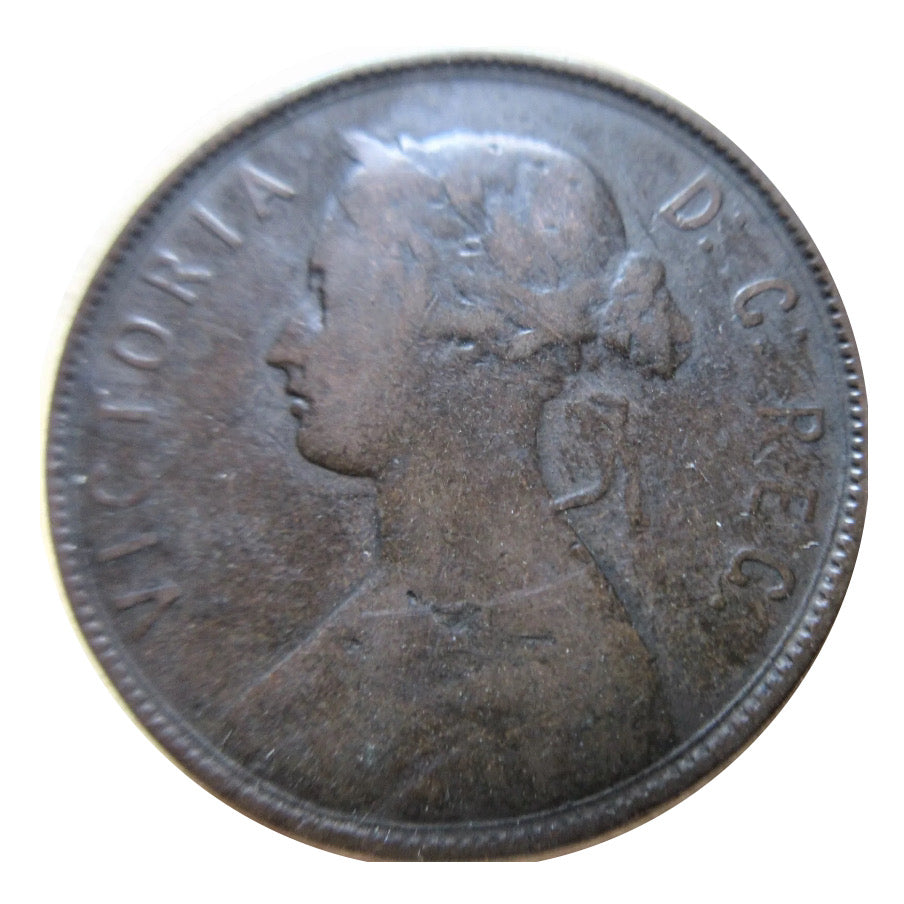1890 Newfoundland one Cent Penny Coin VG