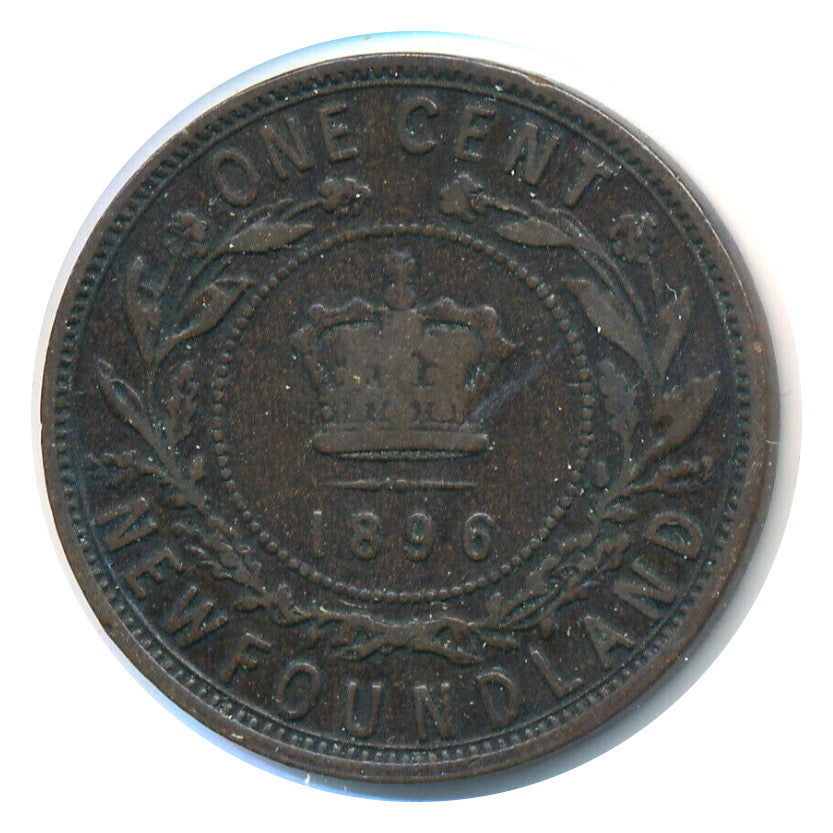 1896 Newfoundland one Cent Penny Coin VG