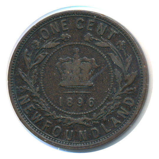 1896 Newfoundland one Cent Penny Coin VG