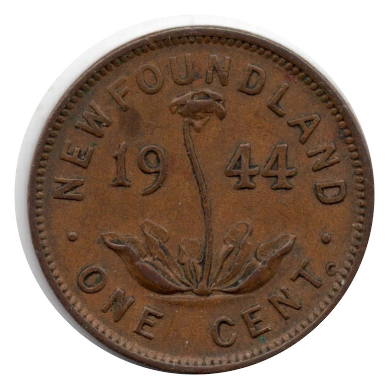 1944 C Newfoundland  1 Cent Penny Coin VF
