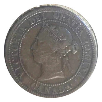 1876 H Queen Victoria large Penny Coin