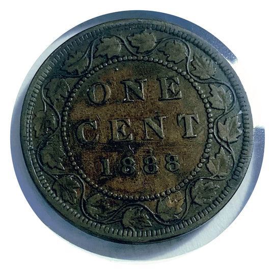 1888 Canadian Queen Victoria large Penny Coin VG