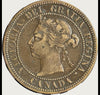Canada 1890 H 1 Cent One Large Cent Coin - Date clé à faible tirage - Reine Victoria de haute qualité