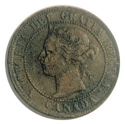 1895 Canadian  Large Cent   Queen Victoria Coin VG