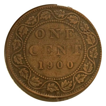1900 H Canada  Victoria Queen Large Penny Coin VG