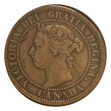 1900 H Canada  Victoria Queen Large Penny Coin VG