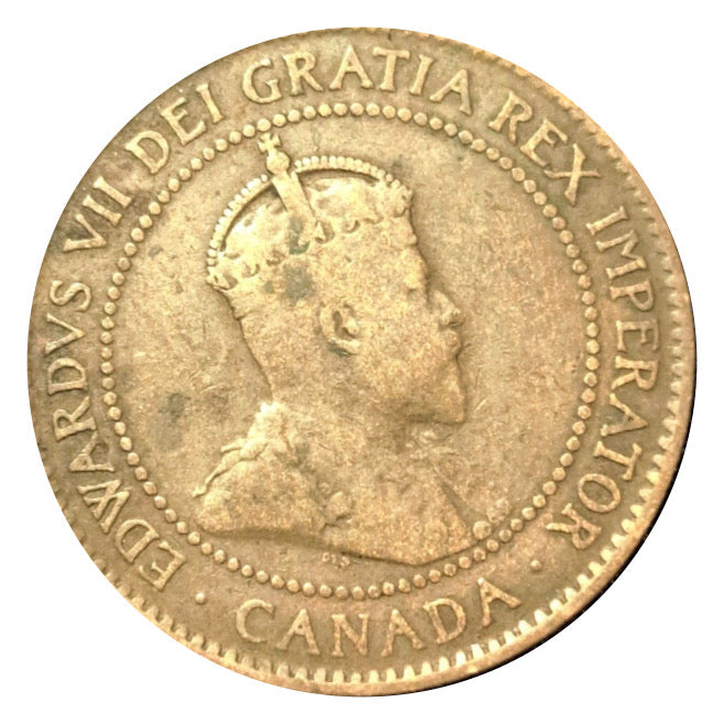 1902 Canada  Large Cent King Edward VII Canadian Penny Copper Coin VG