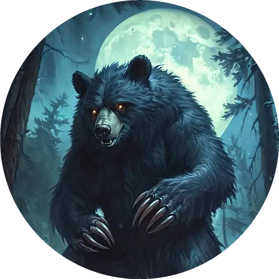 2025 Black Bear under Full Moon 1oz .999 Silver Round Colorized Limited Edition