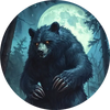2025 Black Bear under Full Moon 1oz .999 Silver Round Colorized Limited Edition
