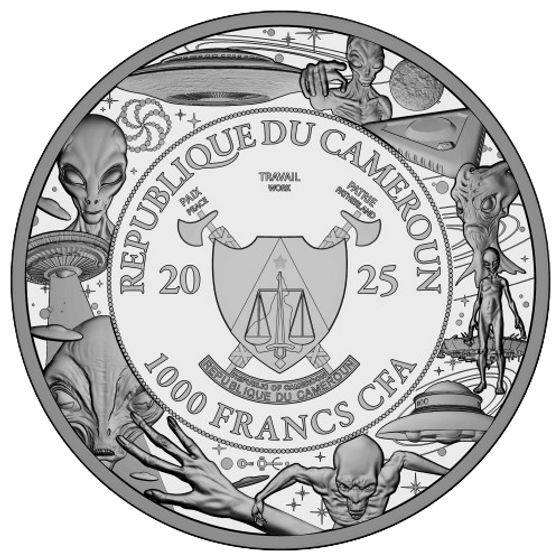 2025 Alien face – We are not alone, they are out there 1oz  999 Silver Cameroon