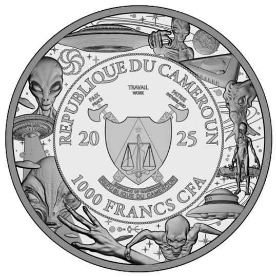 2025 Alien face – We are not alone, they are out there 1oz  999 Silver Cameroon